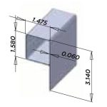 1-3/4” x 3-1/2”